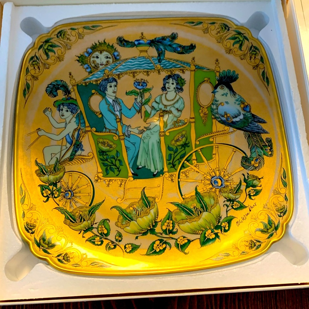 Ole Winthur porcelain wedding plate limited edition No 4454  vintage 1978